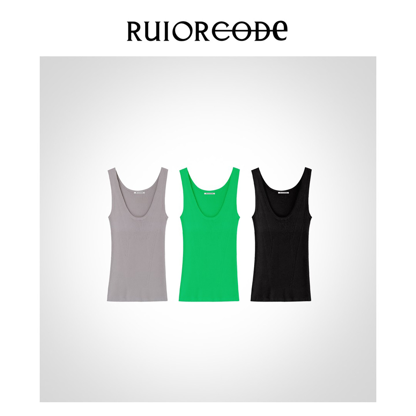 【RUIORCODE】三色入不纠结~刚需百搭款针织U领针织背心图片
