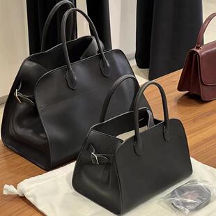 小众秋冬咖啡麂皮margaux12牛皮托特包大容量手提包单肩斜挎包