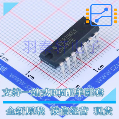 CD4093BE PDIP-14 与非施密特触发, 4门, 2输入, 6.8mA, 3V至18V