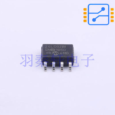 24LC02BT-I/SN SOIC-8 I2C 2Kbit 256K x 8Bit 400kHz 全新原装