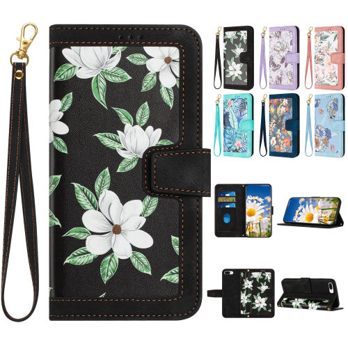 Case适用谷歌Google Pixel 11Pro XL翻盖手机壳带腕带挂绳10ProXL 带盖保护壳9A插卡夹皮套花卉8pro小清新7/6