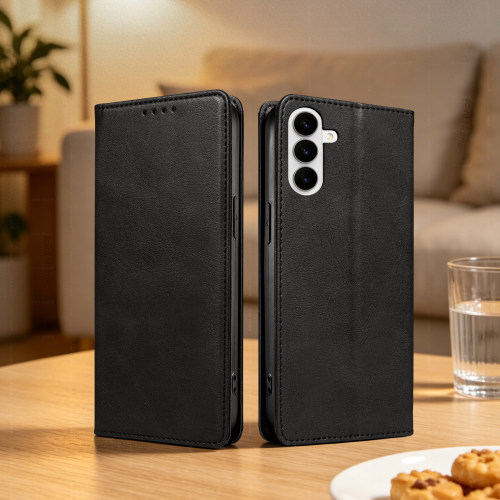 适用三星Galaxy A57翻盖手机壳A37皮革A27掀盖保护套A56磁吸A36钱包A26卡夹A17 5G防摔A07红4蓝黑色Flip Case