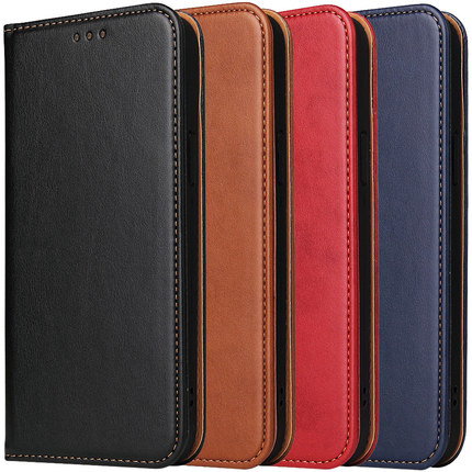 Air适用苹果iphone 17ProMax翻盖手机壳16对开15Puls插卡14磁吸13掀盖保护套8简约12电话Flip Case红棕蓝黑色