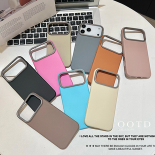 适用苹果iPhone17手机壳磨砂PC硬壳16保护套简约15ProMax无磁吸14Plus时尚 Case 保护壳13纯色12金属大孔灰Air