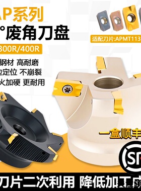 RAP系列75度废角刀盘横装APMT1604副角平面400R 1135数控面铣刀盘