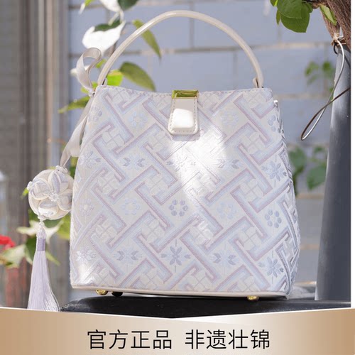 广西非遗壮锦水桶包女2025春夏新款新中式国风腋下单肩斜挎休闲23