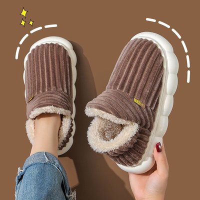 冬天棉拖鞋男包跟室内加绒保暖鞋家用厚底居家居毛毛男士棉鞋冬季