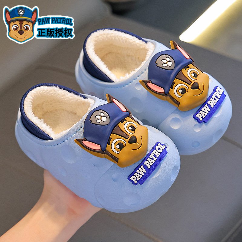 汪汪队立大功秋冬季儿童包跟棉鞋男女童保暖加绒防水包头宝宝棉拖