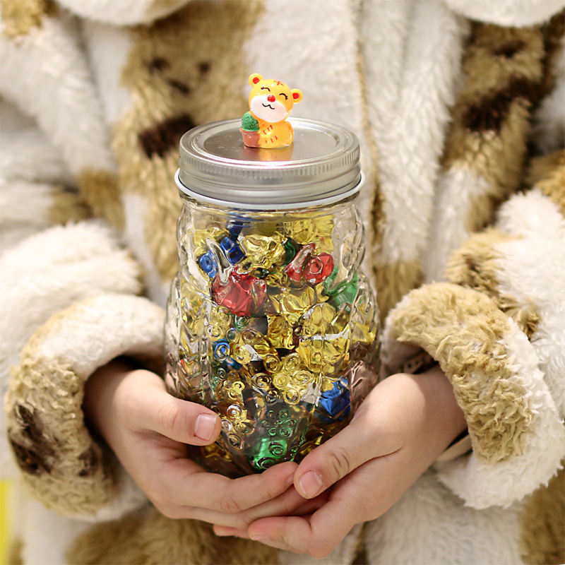 家用密封食品级可爱玻璃小储物罐