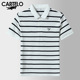 T恤男 上衣条纹翻领短袖 夏季 鳄鱼纯棉短袖 新款 商务休闲男士 Polo衫
