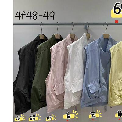 WE女65406春季韩版宽松大码胖mm慵懒休闲风百搭立领拉链马甲外套