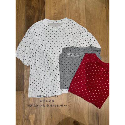 dage家50675新款韩版宽松显瘦波点短袖T恤女百搭上衣