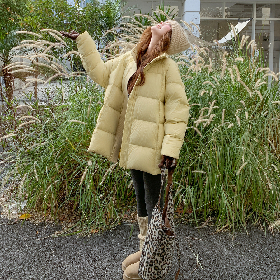 现货一手长针织领韩系保暖2025冬季90鸭绒服ZB237-2853-P445-K668，女装羽绒服，浙宝237