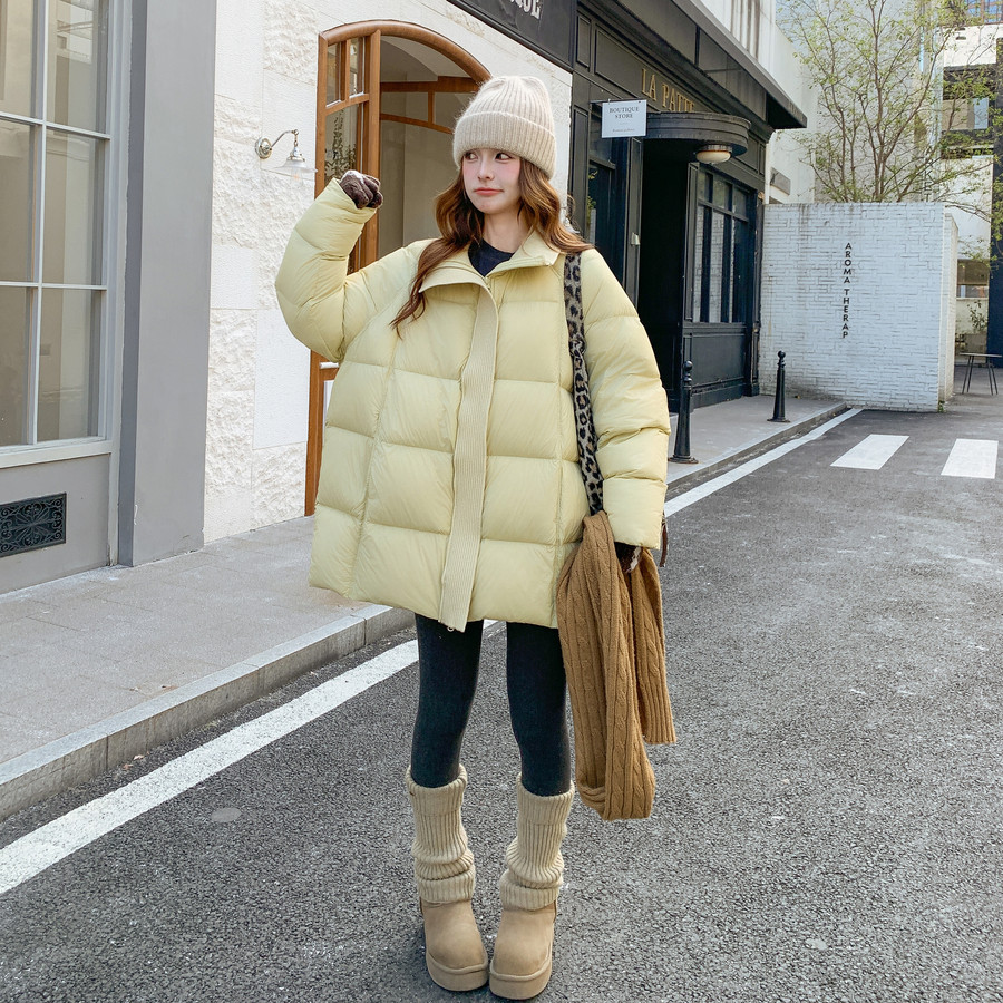 现货一手长针织领韩系保暖2026冬季90鸭绒服ZB237-2853-P445-K668，女装羽绒服，浙宝237