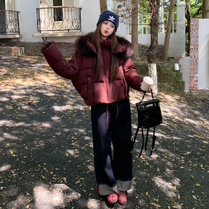 现货90白鸭绒24冬保暖带真狐狸毛设计羽绒服ZB237-6689-p400-k589