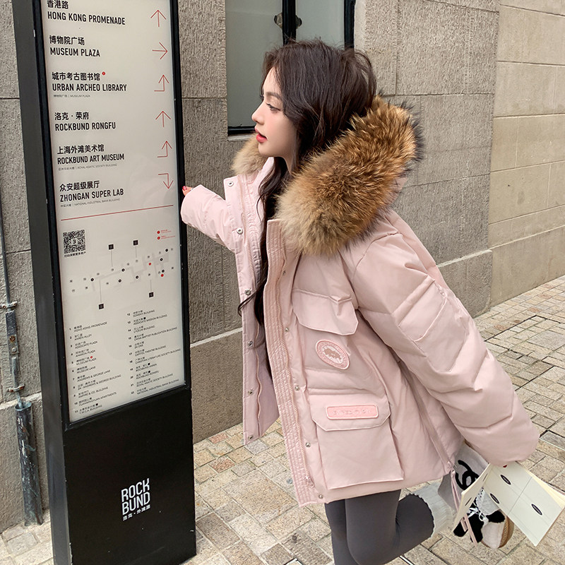 现货90白鸭绒24冬保暖带真毛领设计羽绒服ZB237-6613-p450-k665,女装羽绒服,浙宝237