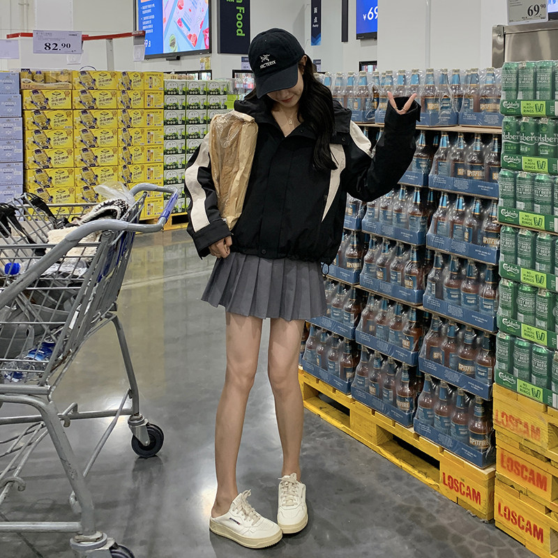 现货90白鸭绒2024冬黑白撞色冲锋衣羽绒服ZB237-8816-P265-K399,女装羽绒服,浙宝237