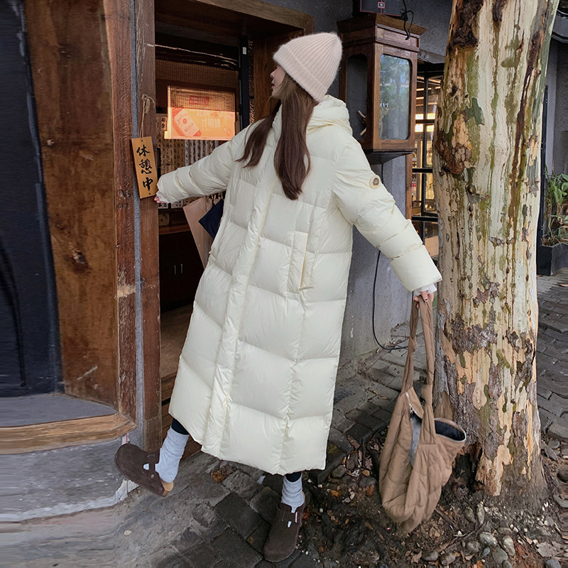 大货25冬学院白黑TIEBI暖鹅绒带帽长款羽绒ZB237-6682-P485-K729,女装羽绒服,浙宝237