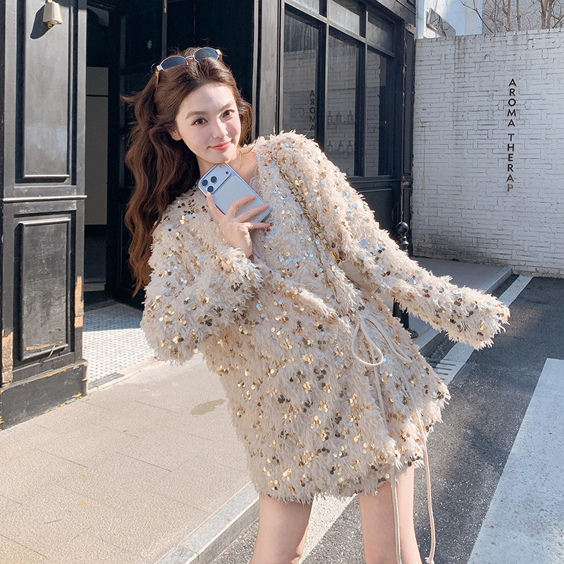 2026新款现已氛围感绣亮片两件套ZB237-2607-P220-K358，女装套装/套裙，浙宝237