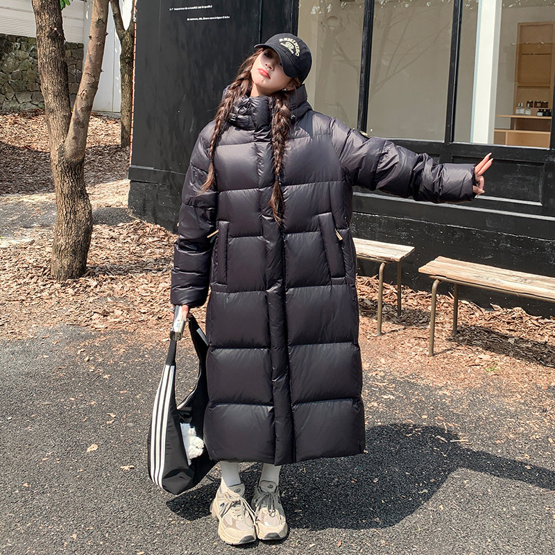 大货25冬学院白黑TIEBI暖鹅绒带帽长款羽绒ZB237-6682-P485-K729,女装羽绒服,浙宝237