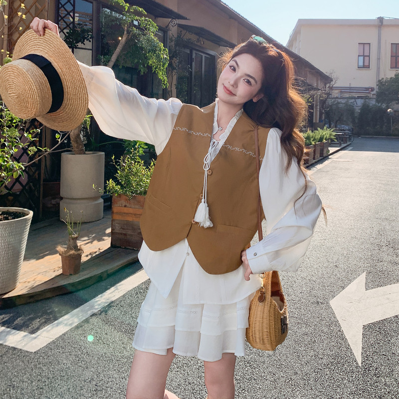 现货已出26气质轻熟搭配马夹防晒三件套裙B237-2618-P220-K358，女装套装/套裙，浙宝237