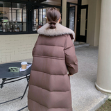 狐狸毛毛领现货25冬50鸭绒羽绒简约长款款ZB237-6693-p380-K569，女装羽绒服，浙宝237