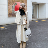 爆首带毛领2025波浪纹压棉马甲棉服三件套裙ZB237-2552-p200-k299，女装套装/套裙，浙宝237