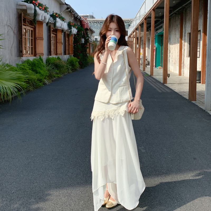 夏现货已出26气质轻熟拼蕾丝两件套RF2C518-2625-p165-k268，女装套装/套裙，浙宝237