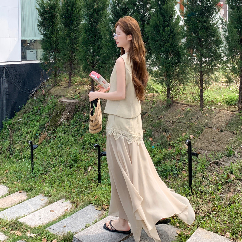 夏现货已出26气质轻熟拼蕾丝两件套RF2C518-2625-p165-k268,女装套装/套裙,浙宝237