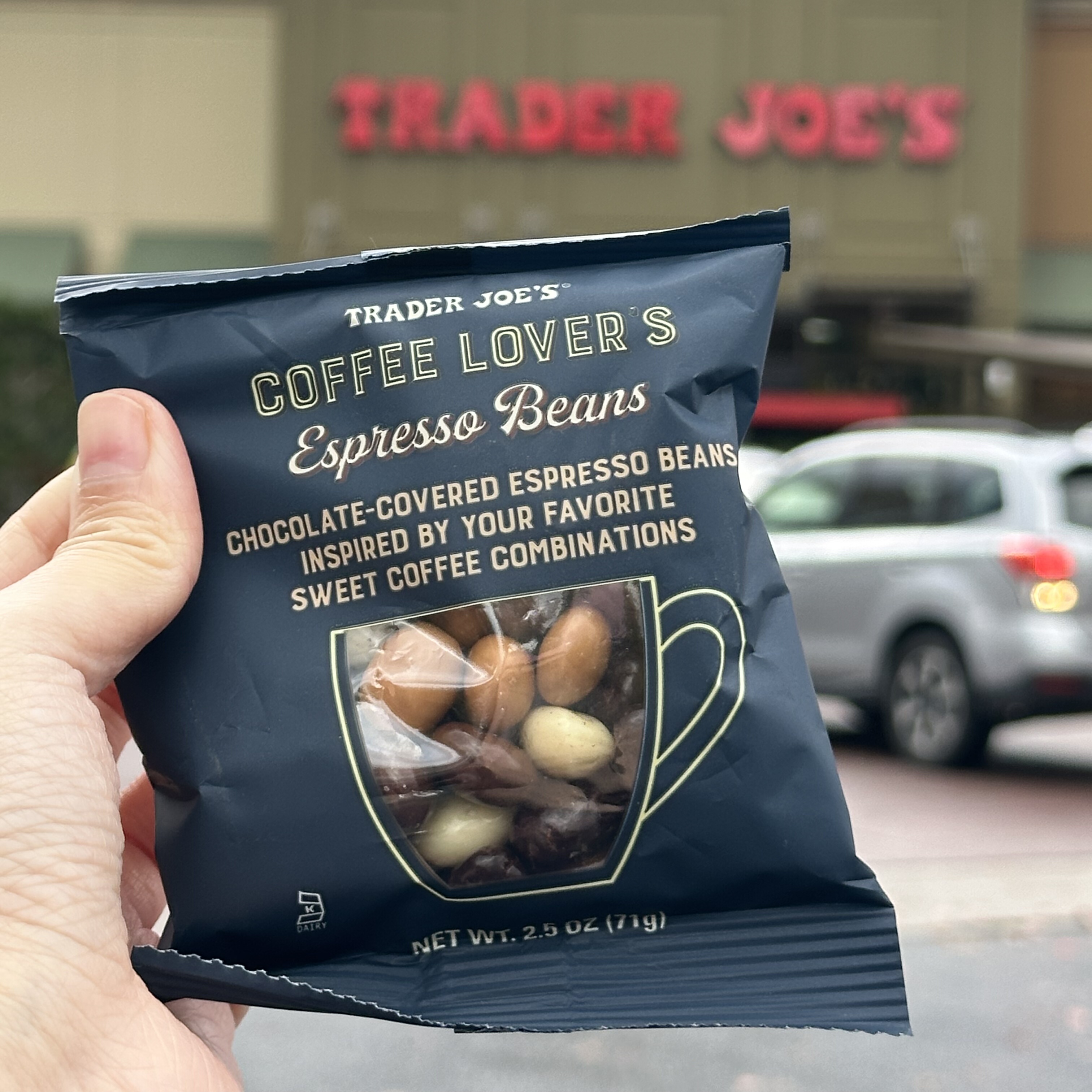 美国代购Trader Joe‘s 缺德舅巧克力包裹意式咖啡豆零食 71g*5袋