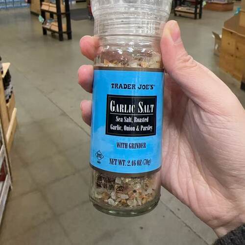 美国代购 Trader Joe‘s缺德舅蒜盐海盐粉盐70g带研磨器