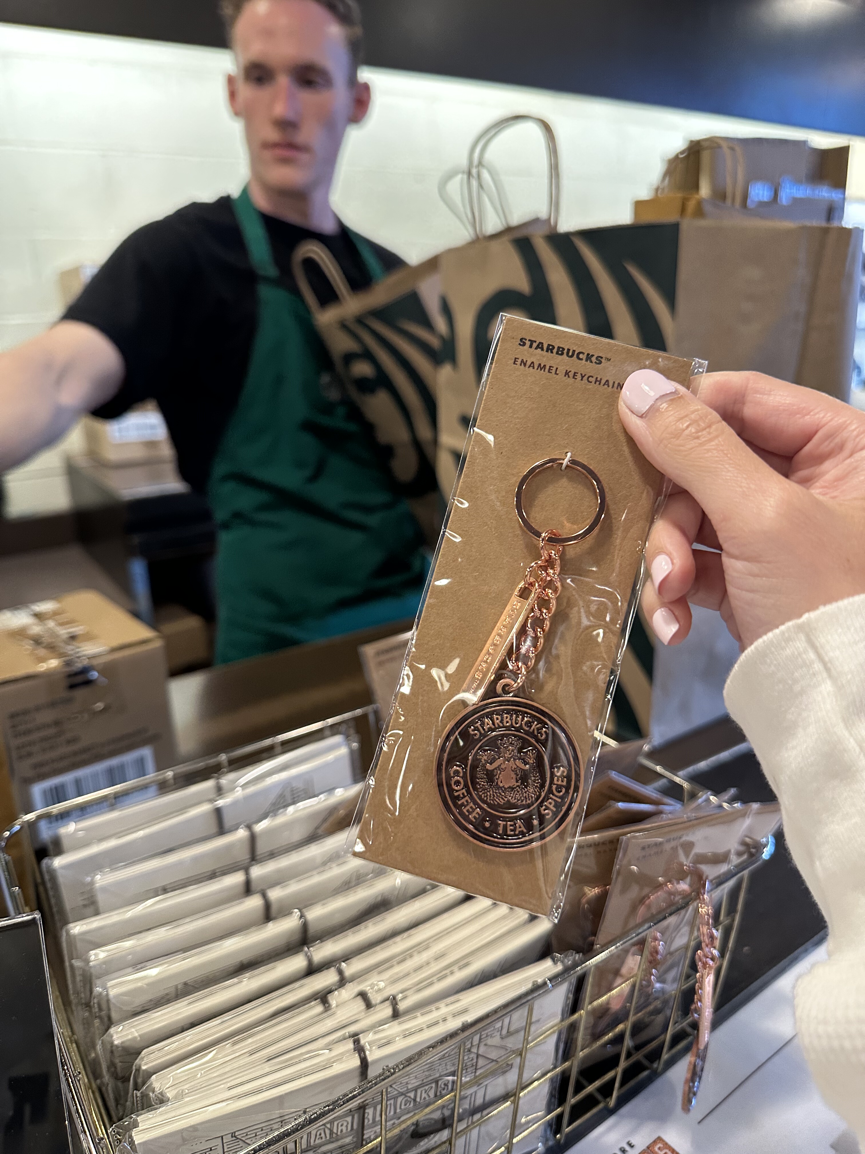 美国代购星巴克西雅图派克市场起源店钥匙链包挂纪念品限量挂件
