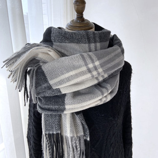 英伦复古格子围巾女学生秋冬韩版披肩日系仿羊绒保暖流苏围脖男潮