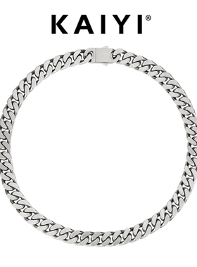 KAIYI欧美时尚潮牌高级钛钢古巴项链男 中性嘻哈小众设计锁骨链女