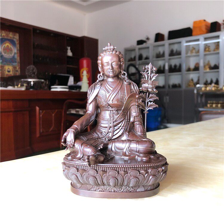 佛之缘 晋美林巴尊者铜像 雕像办公室摆件手工工艺品中式复古怀旧
