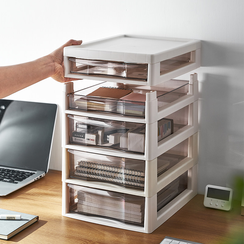 办公室桌面收纳盒透明抽屉式收纳柜a4文件置物架化妆品储物整理箱