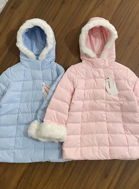 女童羽绒服小中童连帽拉链衫80含量甜美款羽绒棉衣
