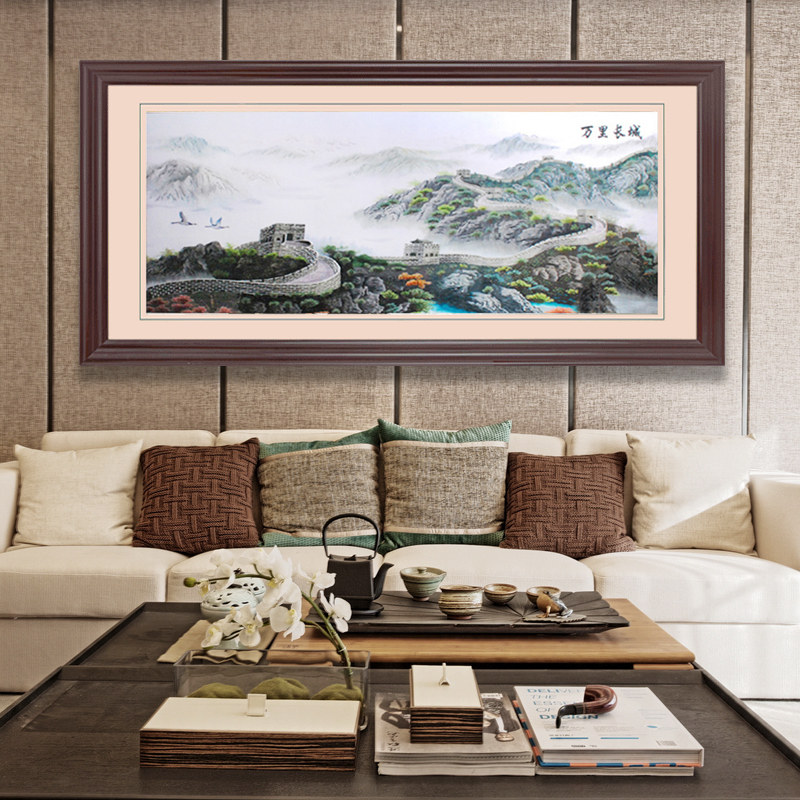 客厅沙发背景墙挂画大气现代中式办公室壁画墙画挂装饰风景装饰画