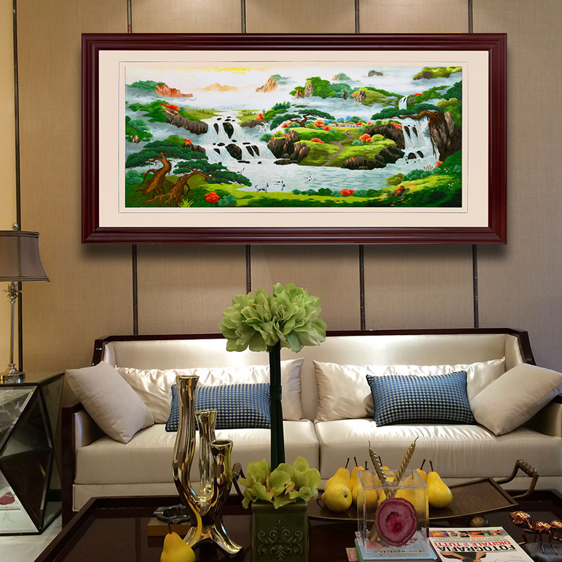 客厅沙发背景墙挂画大气现代中式办公室壁画墙画挂装饰风景装饰画