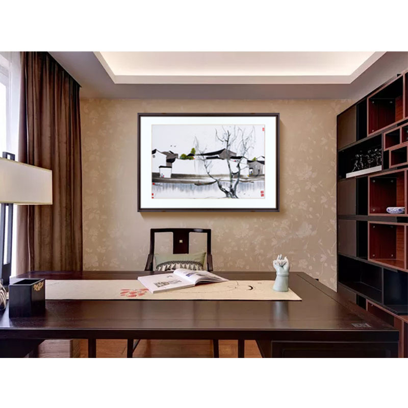 苏绣成品挂画书房装饰画现代简约沙发墙画客厅吴冠中水墨画精品