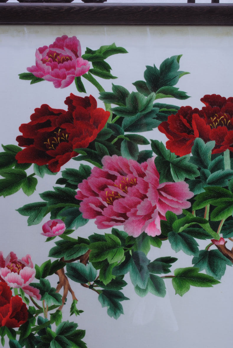 江南绣庄双面绣落地屏 玄关大厅苏绣摆件中国风开业礼品 富贵有余