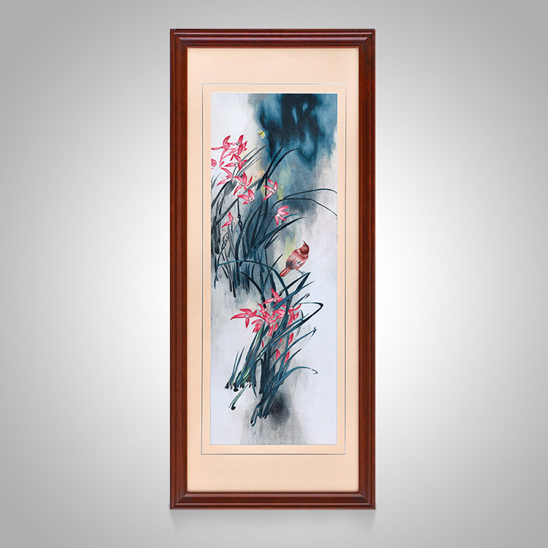 江南绣庄 中式客厅装饰画四条屏 书房国画条屏挂画 苏绣梅兰竹菊