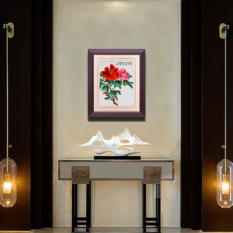 苏绣刺绣手工真丝苏州刺绣画牡丹花装饰画墙画客厅挂画中国风壁画