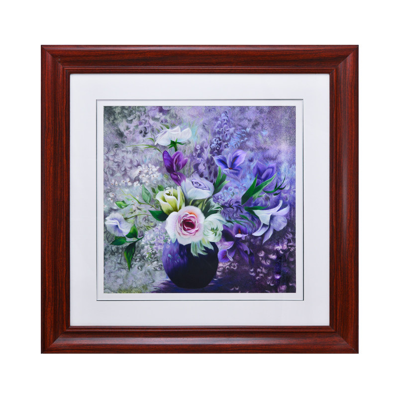 餐厅装饰画单幅欧式油花挂画装饰油画壁画玄关画过道苏绣刺绣手工