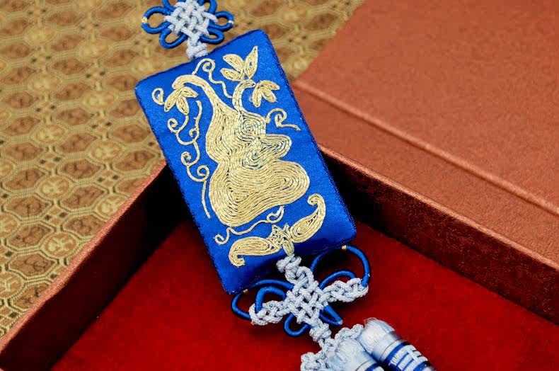 汽车吊坠挂饰车内挂件创意个性平安手工刺绣苏绣成品中国风礼品