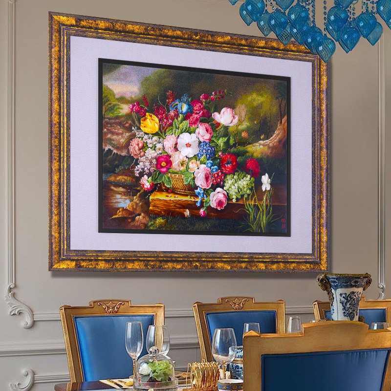 苏绣成品挂画客厅真丝纯手工玄关刺绣绣花油画装饰画餐厅壁画墙画