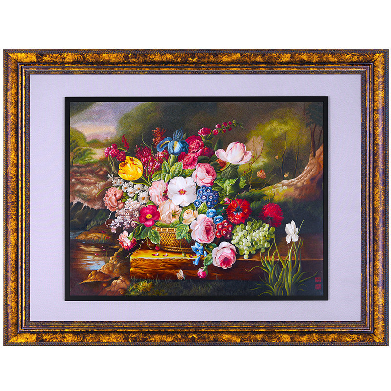 苏绣成品挂画客厅真丝纯手工玄关刺绣绣花油画装饰画餐厅壁画墙画