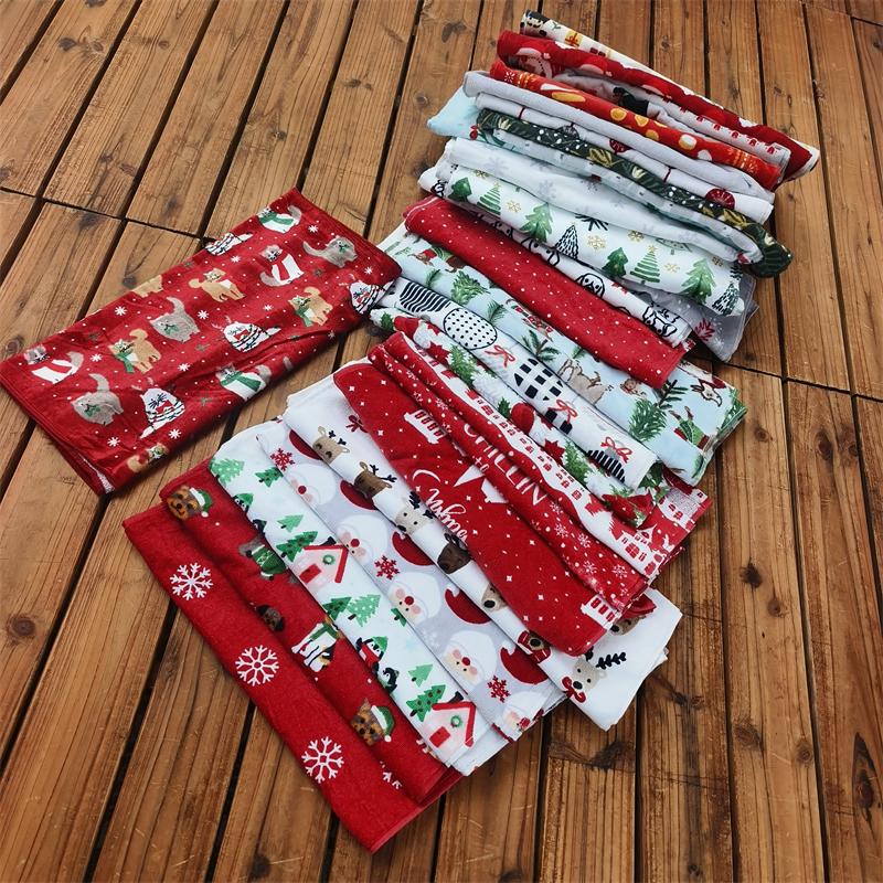 圣诞系列纯棉割绒印花毛巾柔软吸水家用洗脸巾宿舍单人枕巾圣诞款