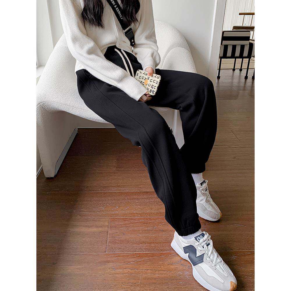 灰色运动裤女夏季薄款2024新款宽松束脚小个子哈伦裤休闲时尚卫裤