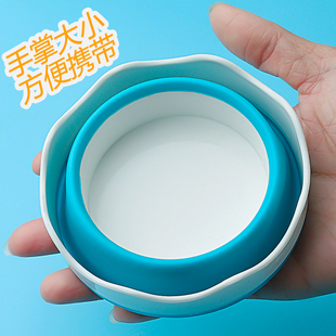 硅胶水桶 折叠式 帆布洗笔桶大号可插笔迷你水桶美术涮笔桶调色桶